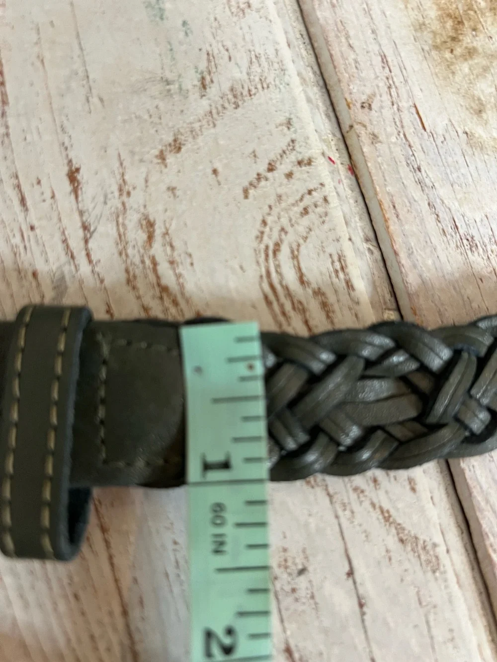 Capezio Woven Leather Braided Belt - Dark Green